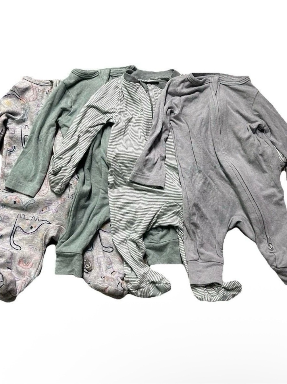 Baby Footie Pajamas Nike Two Way Zipper Size Newborn Fold Over Mittens